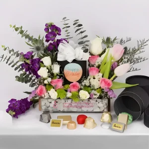 Birthday Flowers and Chocolate Arrangement