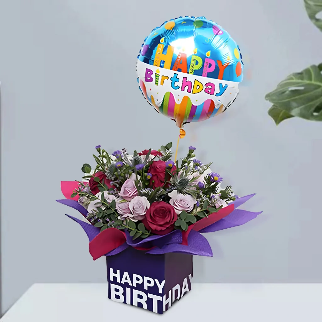 Birthday Wishes Flowers N Birthday Balloon