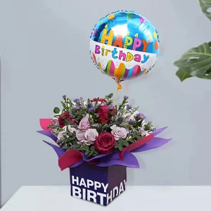 Birthday Wishes Flowers N Birthday Balloon