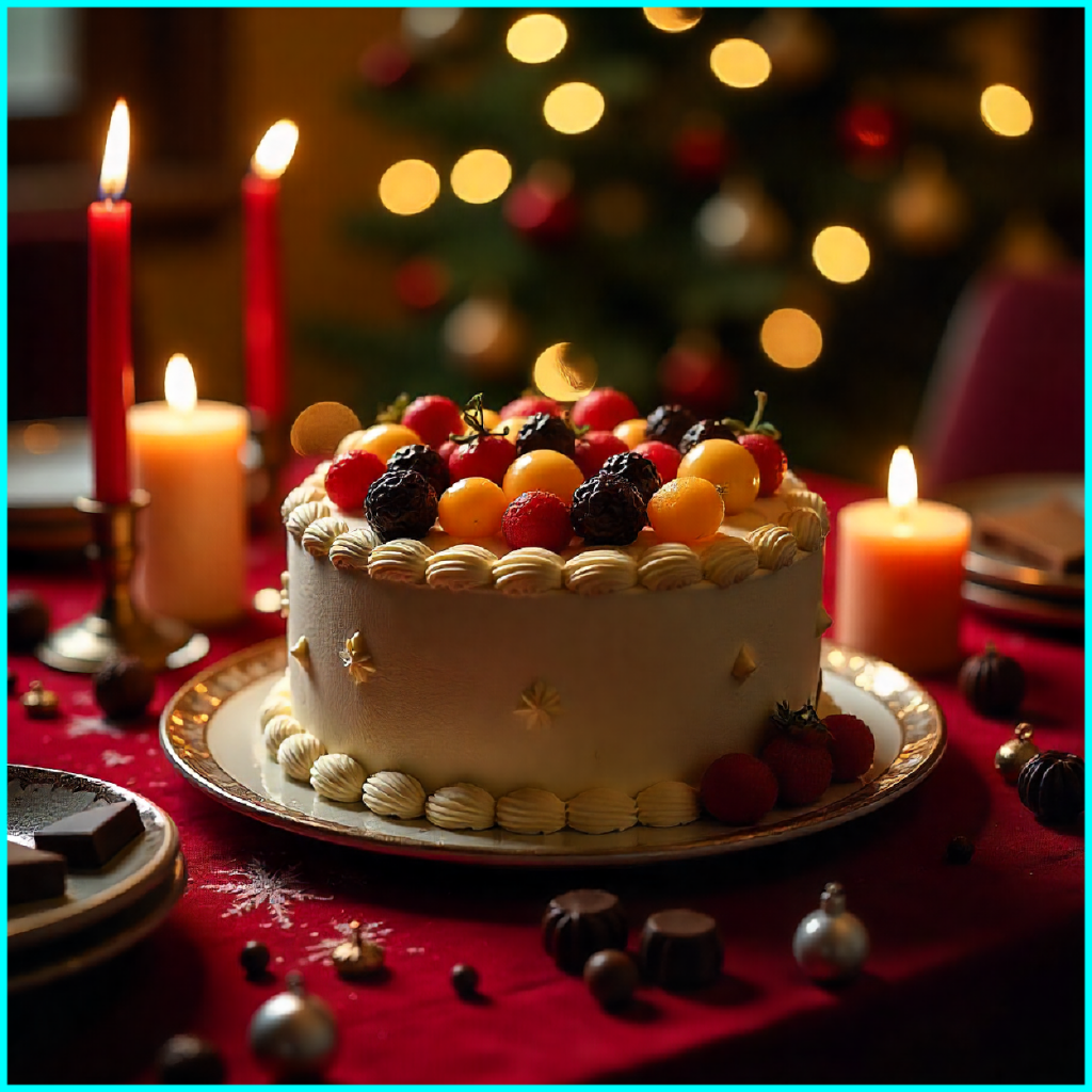 1kg Christmas cake with chocolates for festive celebrations in UAE
