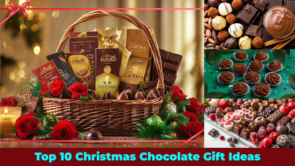 Luxury Christmas chocolate gift basket.