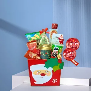 Santa’s Holiday Gift Box with Lindt chocolates, snacks & festive décor in UAE