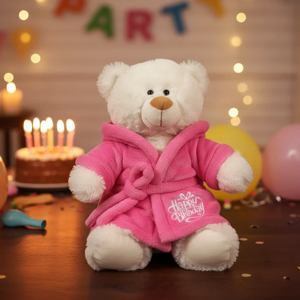 Happy Birthday Teddy Bear in Bathrobe gift in Dubai