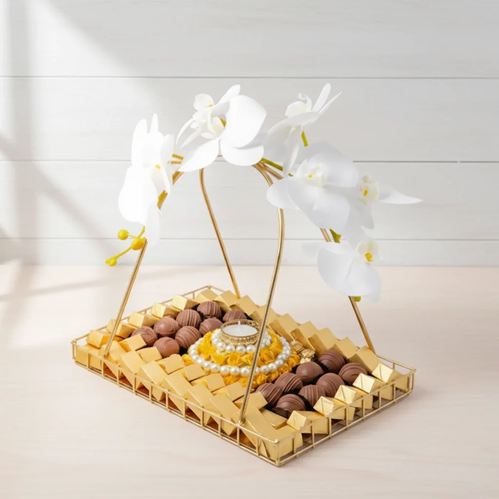 52pcs Diwali Hamper with chocolates, truffles, Maltesers, Diya, and festive accessories