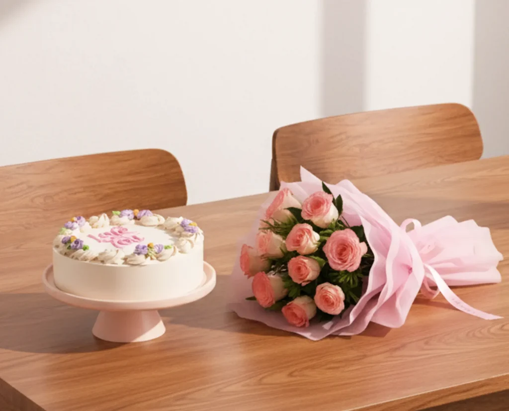 Classy Vanilla Cake Combo