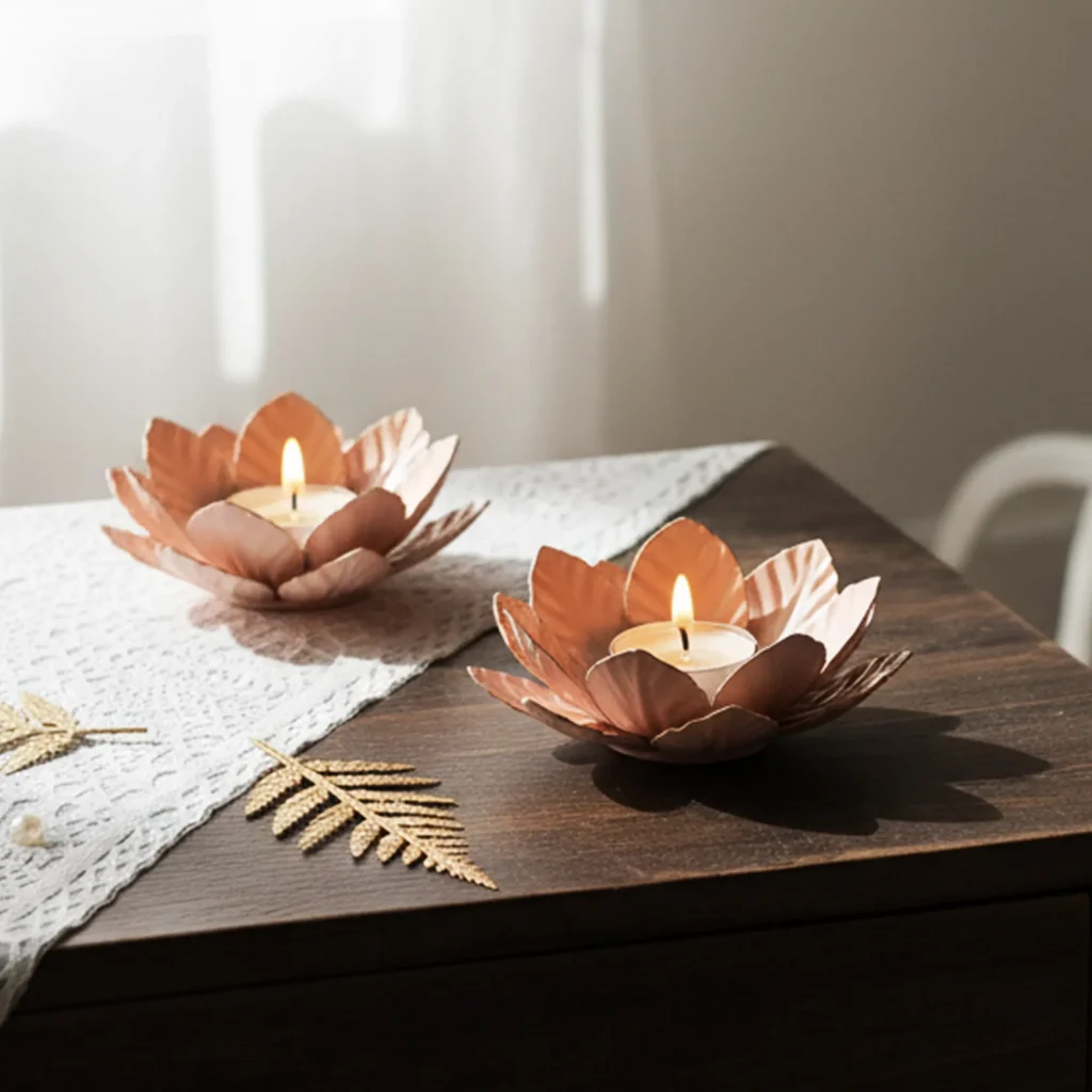 Diwali Metal Floral Diyas UAE Diwai festive Gifts