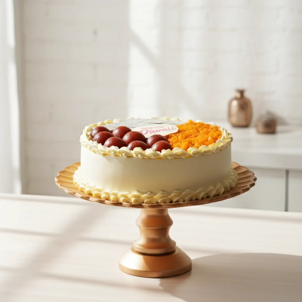 Happy Diwali Fusion Cake with Gulab Jamun Kaju Katli Motichoor UAE