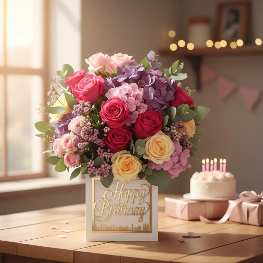 Her Birthday Flower Bouquet in Dubai