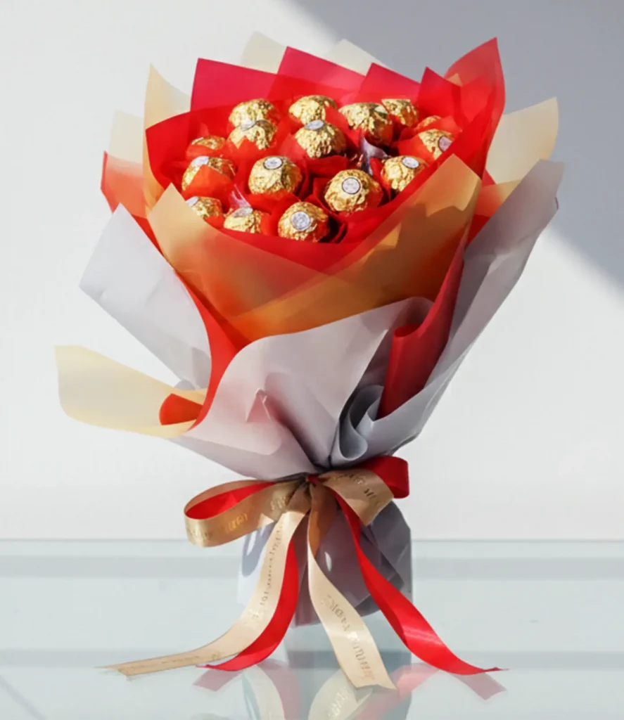 Love 16 Pcs Ferrero Rocher Bouquet in duabi and the UAE