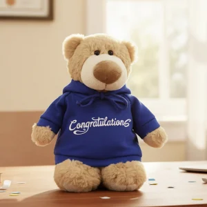 Mascot Bear with Hoodie - Congratulations! - 28CM