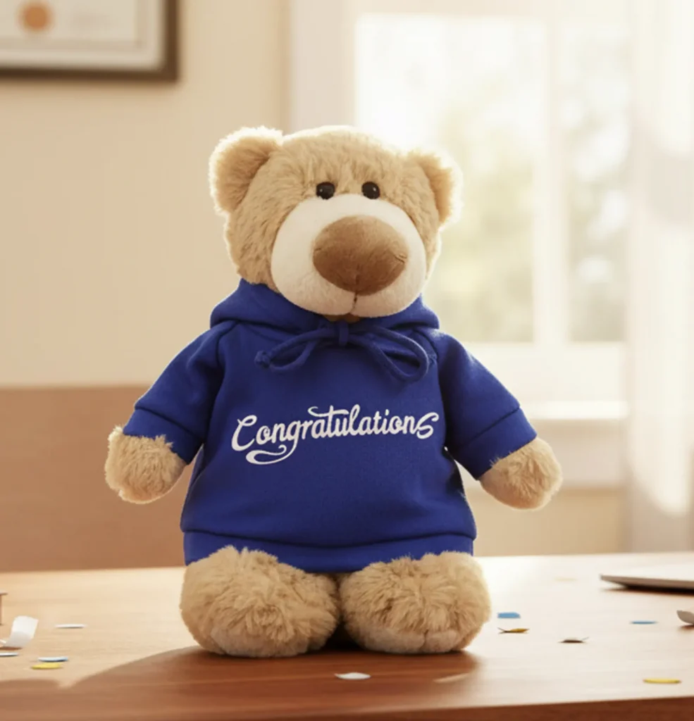 Mascot Bear with Hoodie - Congratulations! - 28CM
