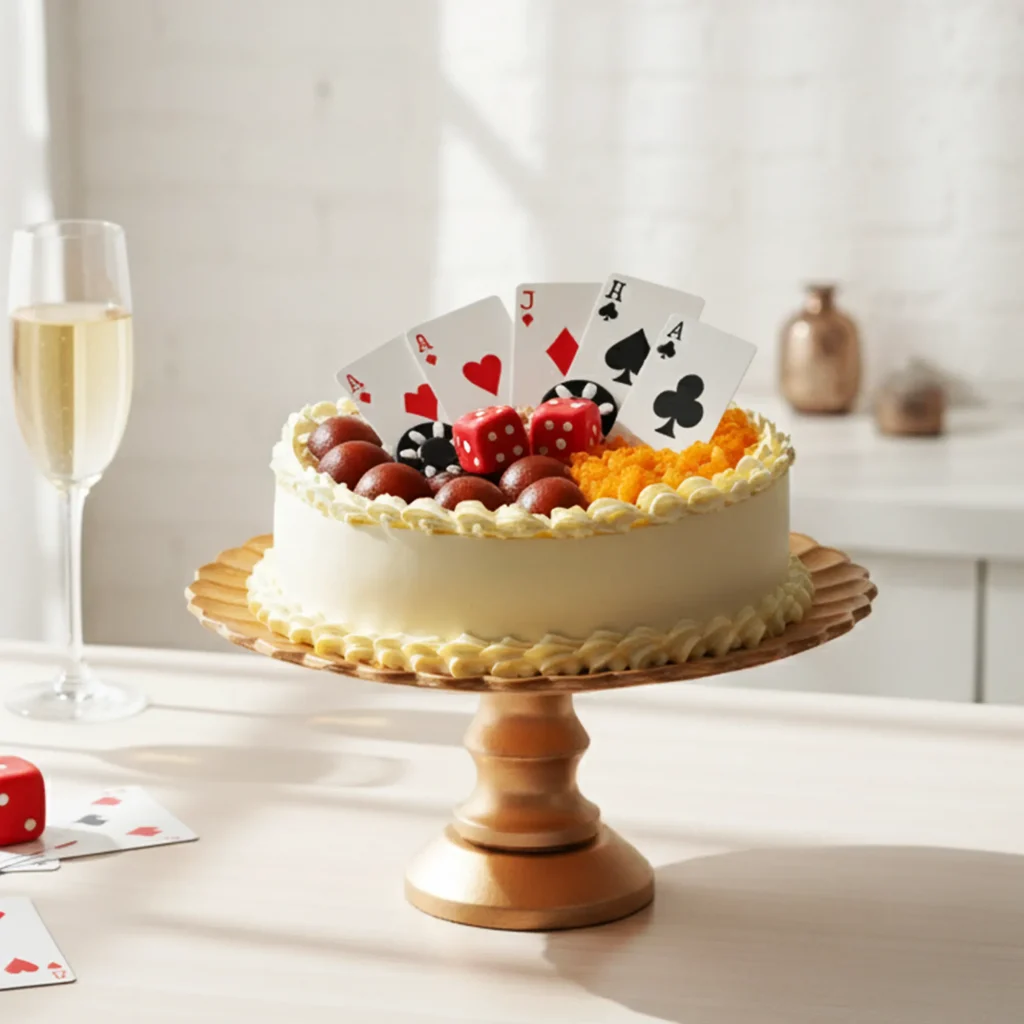Poker Delight Diwali Cake UAE with chocolate, vanilla, pineapple