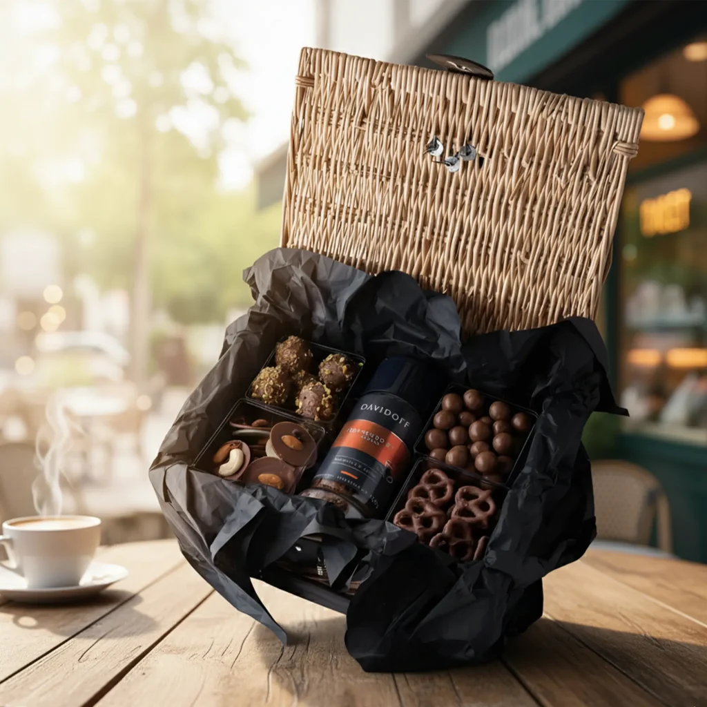 Elegant Ramadan gift hamper beautifully wrapped for gifting