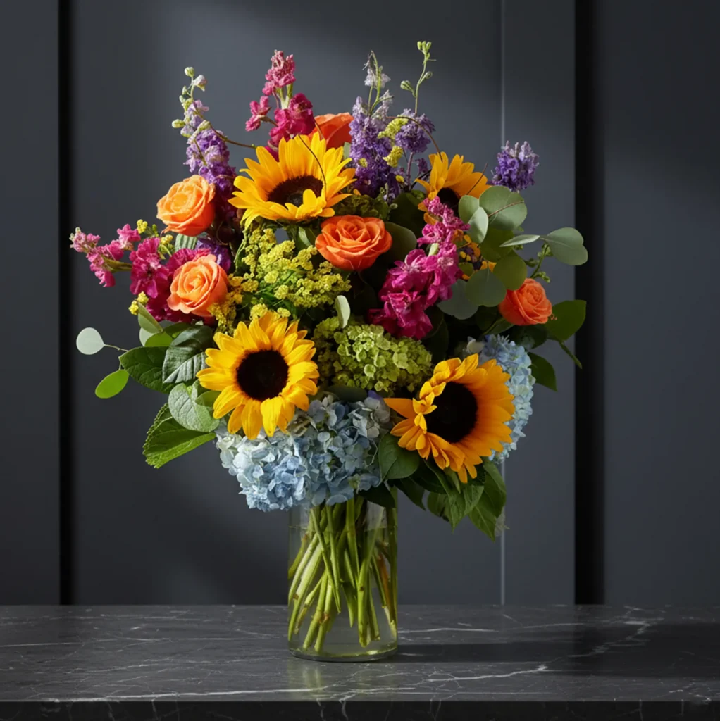 Spring Celebration Flowers Arrangement in Dubai UAE – Luxury New Year Flower Bouquet