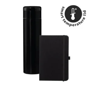SARGAN Vacuum Flask with Temperature Lid and Notebook Corporate Gift Set