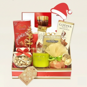 Christmas Favourites gift box with chocolates and candle in Dubai UAE