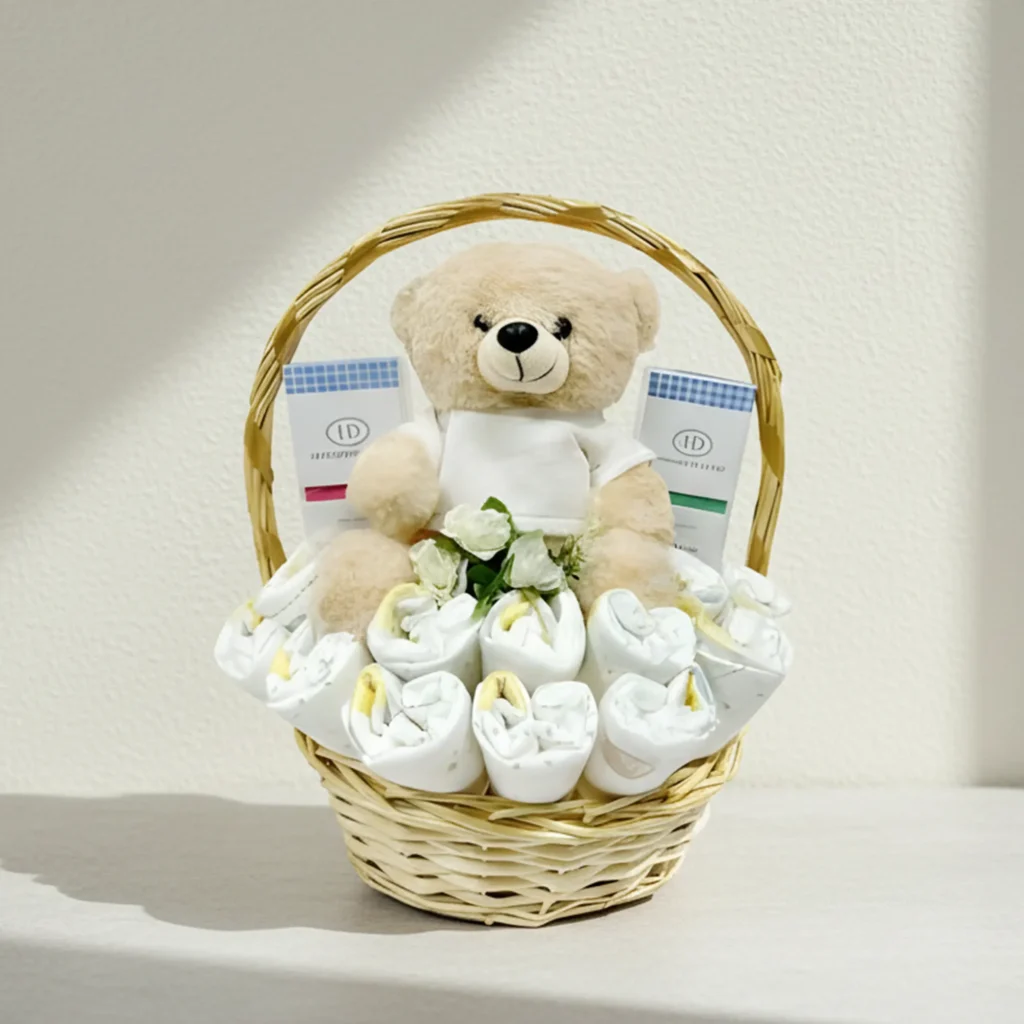 My First Teddy Nappy Basket Newborn Gifts UAE