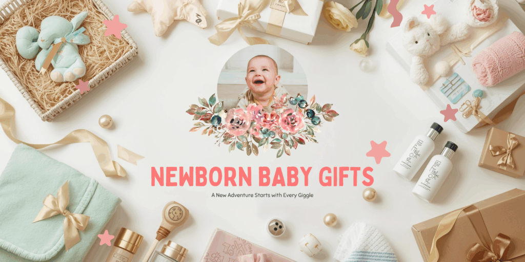 Beautiful collection of newborn baby gift ideas in UAE including hampers, baskets, and personalized baby gifts from Happy Shop