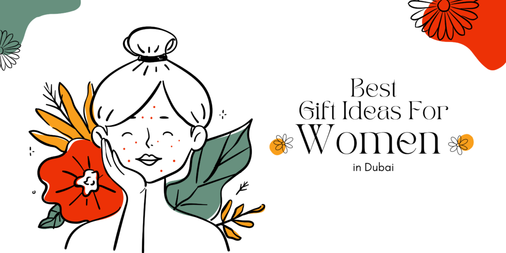 Best gift ideas for women in Dubai featuring luxury gift hampers, flower bouquets, and chocolate baskets