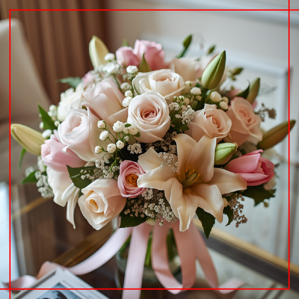 oft pastel birthday bouquet in Dubai featuring blush roses, tulips, and lilies