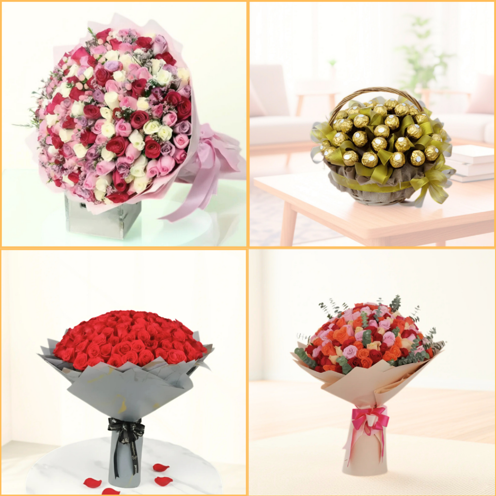 Sophisticated wedding gift hamper with chocolates and premium items, perfect for newlyweds in Dubai.